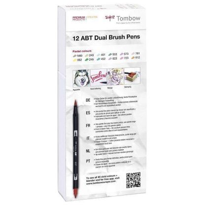 Tombow ABT kéthegyű filctoll pasztell színek - hátoldal