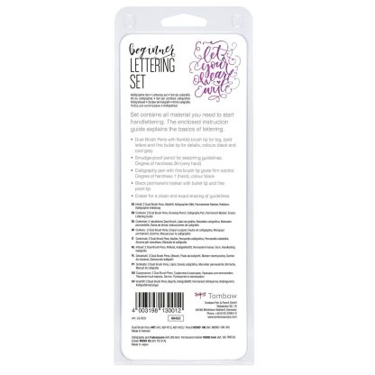 Tombow Lettering Set kezdőkészlet, hátoldal