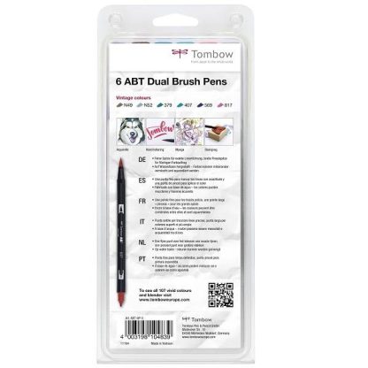 Tombow ABT Dual Brush Pen- Kéthegyű marker filctoll 6 db - Vintage Colours - Image 5