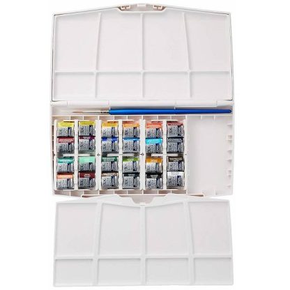 Winsor&Newton Cotman 26 db-os akvarellfesték készlet, nyitott