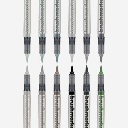 Karin Brushmarker PRO ecsetfilc 12 db-os készlet - Szürke árnyalatok - Image 2