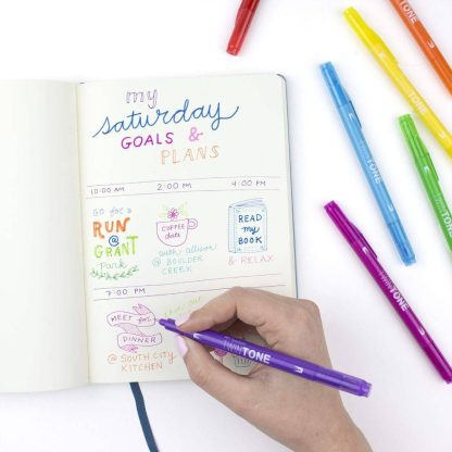 Tombow TwinTone kéthegyű marker 12 db-os készlet, szivárvány színei - Image 2