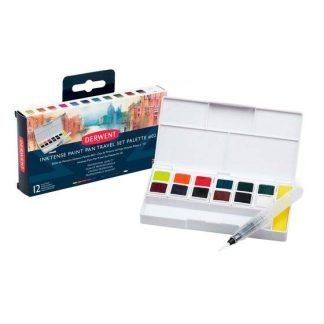 Derwent Inktense akvarellfesték készlet, szilkés, 12 db-os #02