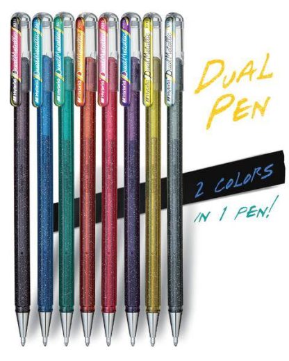 Pentel Hybrid Dual Metallic kétszínű, csillámos zselés toll