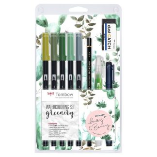 Tombow ecsetfilc készlet akvarellfestéshez - "Greenery"