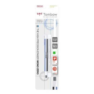 Tombow Mono Zero precíziós radír, téglalap alakű töltettel, utántöltővel