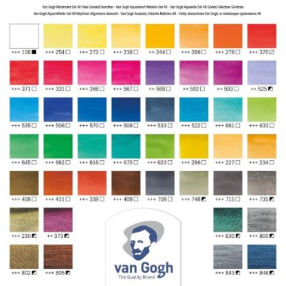 Talens Van Gogh akvarell festék 48 db-os készlet, fémdobozban - Image 2