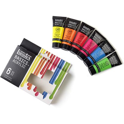 Liquitex Basics akrilfesték készlet, 6x22 ml, fluorescent színek - Image 2