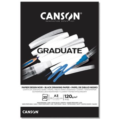 Canson Graduate fekete lapos rajztömb, több méretben - Image 3