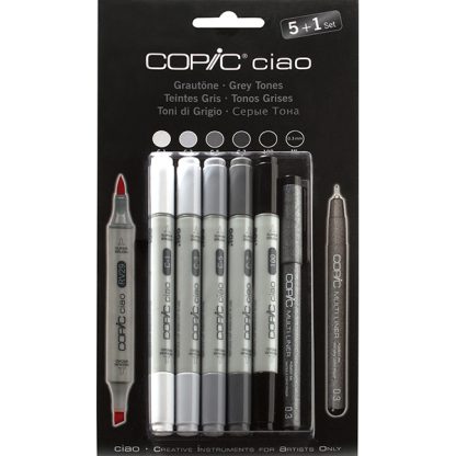 Copic Ciao alkoholos marker készlet, 5+1 db, szürke árnyalatok