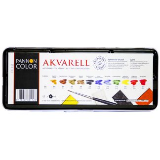 Pannoncolor akvarellfesték készlet, 12 db-os, egész szilkés
