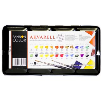 Pannoncolor akvarellfesték készlet, 24 db-os, egész szilkés