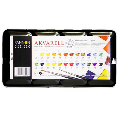Pannoncolor akvarellfesték készlet, 24 db-os, egész szilkés