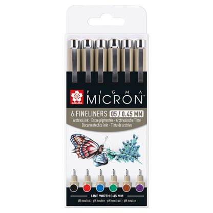Sakura Pigma Micron toll, 6 db-os színes készletek - Image 2