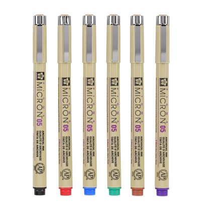 Sakura Pigma Micron toll, 6 db-os színes készletek - Image 3