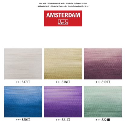 Talens Amsterdam akril festék készlet, 6 db-os, pearl színek - Image 3