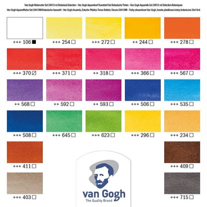 Talens Van Gogh akvarell festék 24 db-os készlet, botanical - Image 3