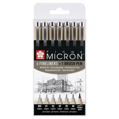 Sakura Pigma Micron, 6+1 darabos készlet