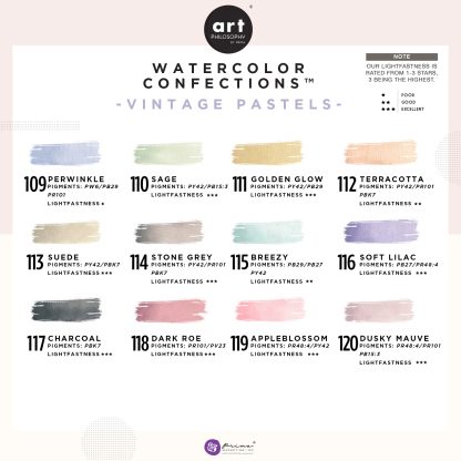 Art Philosophy Watercolor Confections - Vintage Pastels színek