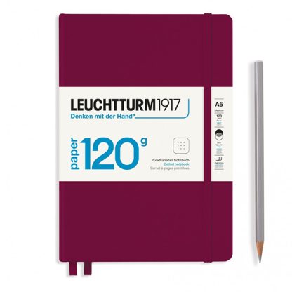 Leuchtturm1917 Medium Notebook, pontozott, 120 g-os - Port red