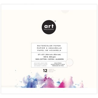 Art Philosophy akvarellpapír, 100% pamut - 30 x 30 cm