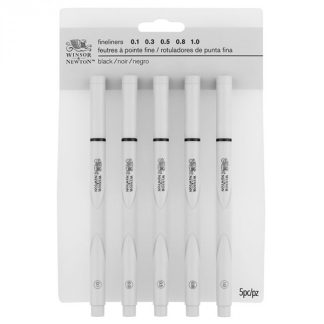 Winsor & Newton fekete tűfilc készlet - 5 darabos