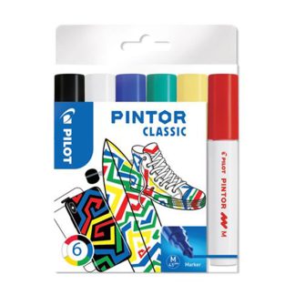 Pilot Pintor dekormarker készlet, M - 6 db, klasszikus színek