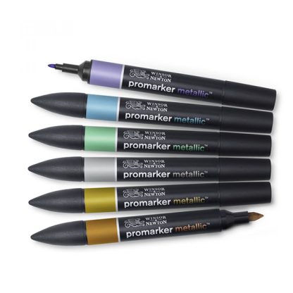 Winsor & Newton Promarker, 6 darabos készlet - metál színek