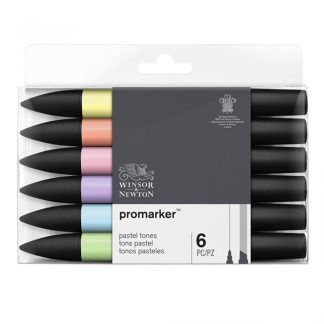 Winsor & Newton Promarker alkoholos marker, 6 db - Pastel Tones