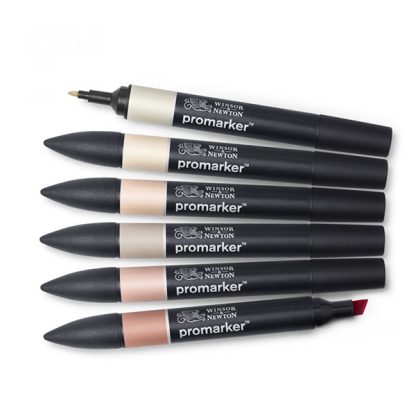 Winsor & Newton Promarker alkoholos marker, 6 db - Skin Tones I.