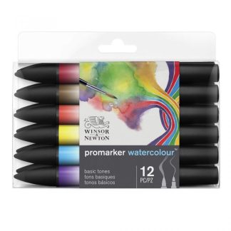 Winsor & Newton Promarker akvarell ecsetfilc készlet, 12 db
