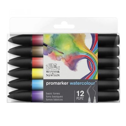 Winsor & Newton Promarker akvarell ecsetfilc készlet, 12 db