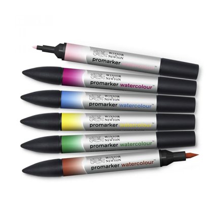 Winsor & Newton Promarker akvarell ecsetfilc készlet, 6 db - virág színek