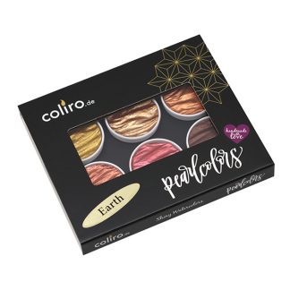 Coliro Pearlcolor akvarellfesték készlet, földszínek - fémdobozos