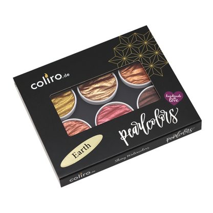 Coliro Pearlcolor akvarellfesték készlet, földszínek - fémdobozos