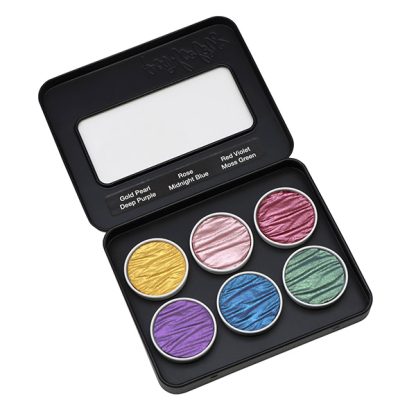 Coliro Pearlcolor akvarellfesték készlet, szivárvány- fémdobozos