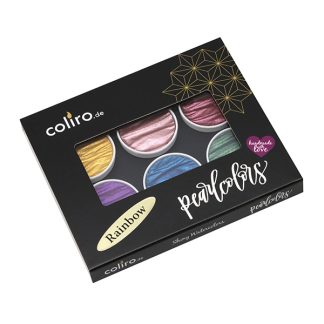 Coliro Pearlcolor akvarellfesték készlet, szivárvány- fémdobozos