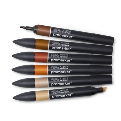 Winsor & Newton Promarker, 6 db-os készlet - Bőrszínek II.