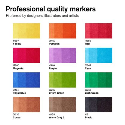 Winsor & Newton Promarker ecsetfilc, 12 db - Élénk