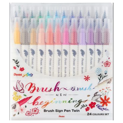 Pentel Brush Sign Twin ecsetfilc - 24 db