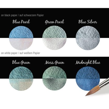 Coliro Pearlcolors akvarellfesték készlet, fémdobozos - Ocean