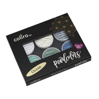Coliro Pearlcolors akvarellfesték készlet, fémdobozos - Ocean